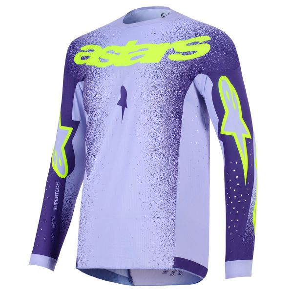 Motocross Jerseys Alpinestars Supertech Scenz Jersey Purple Yellow Fluo