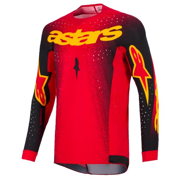 Motocross Jerseys Alpinestars Supertech Scenz Jersey Red Black Yellow