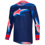 Motocross Jerseys Alpinestars Supertech Vista Jersey Dark Navy Hot Coral Cobalt