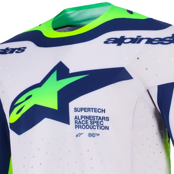 Alpinestars Supertech Vista Jersey Light Gray Yellow Fluo Blue