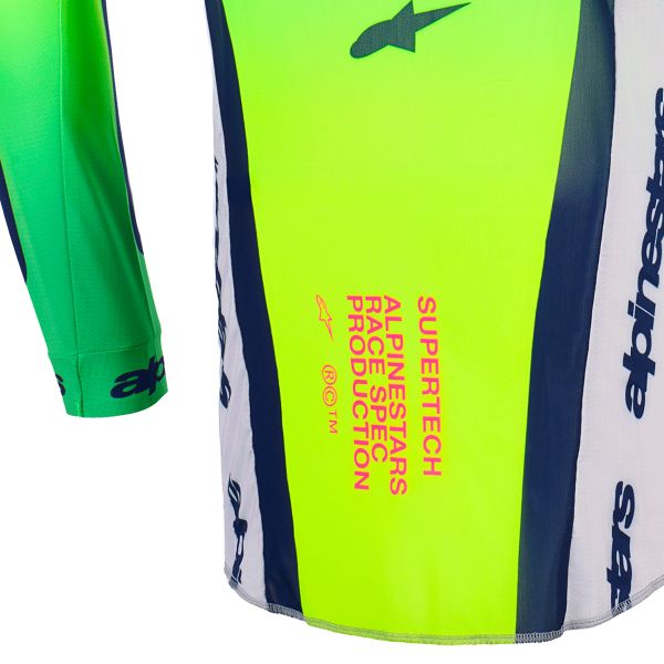 Alpinestars Supertech Vista Jersey Light Gray Yellow Fluo Blue