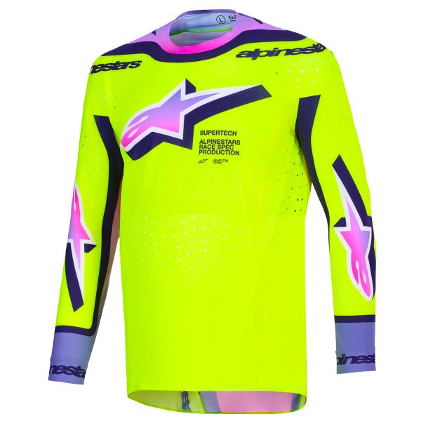 Motocross Jerseys Alpinestars Supertech Vista Jersey Yellow Purple Black
