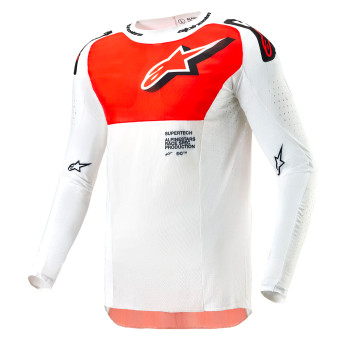 Motocross Jerseys Alpinestars Supertech Ward White Hot Orange
