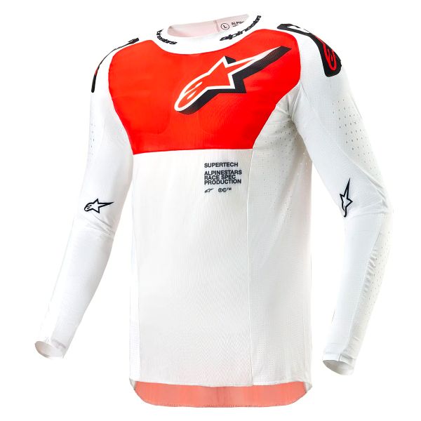 Motocross Jerseys Alpinestars Supertech Ward White Hot Orange
