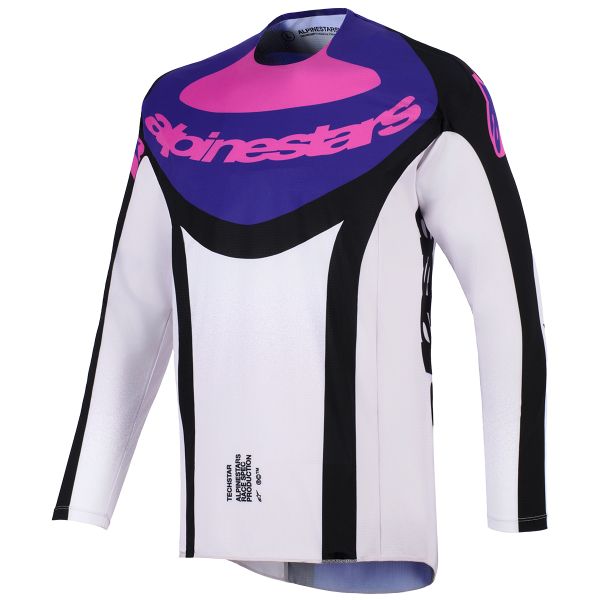 Motocross Jerseys Alpinestars Techstar Knif Jersey Black Light Gray Purple