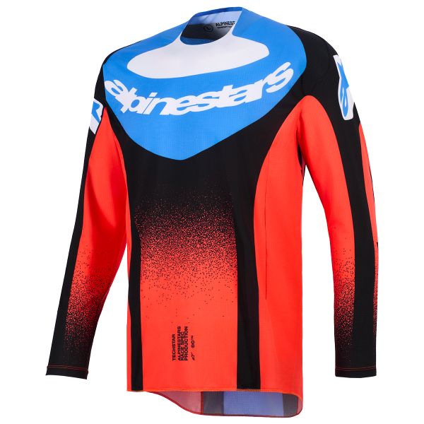 Motocross Jerseys Alpinestars Techstar Knif Jersey Orange Black Ucla Blue