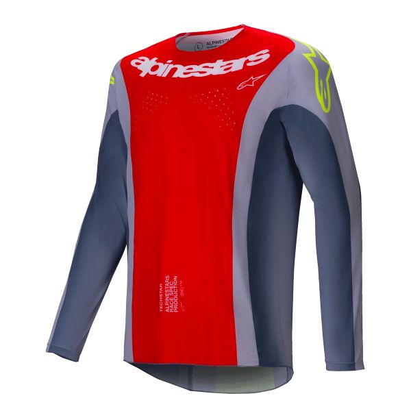 Motocross Jerseys Alpinestars Techstar Melt Bright Red Gray Motocross Jerseys Alpinestars Techstar Melt Bright Red Gray