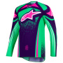 Motocross Jerseys Alpinestars Techstar Nomur Jersey Deep Purple Green Pink Fluo