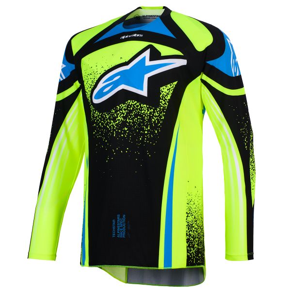 Motocross Jerseys Alpinestars Techstar Nomur Jersey Dk Navy Yllw FL Ucla Blue