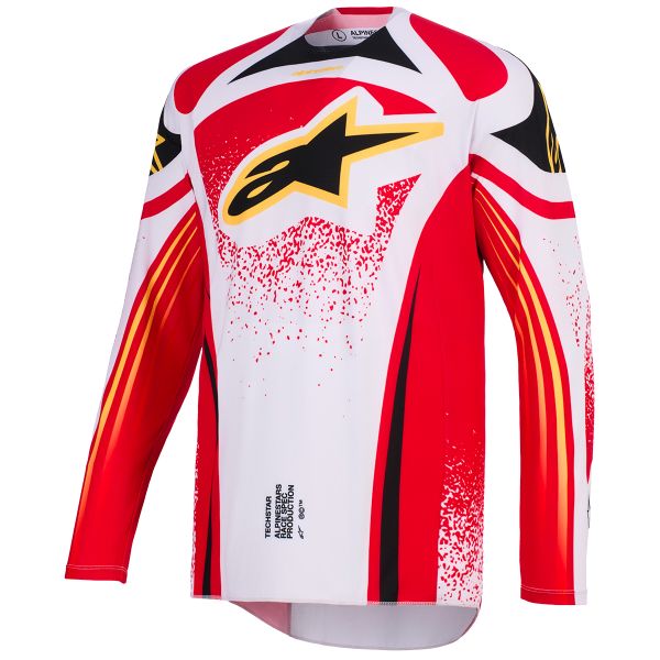 Motocross Jerseys Alpinestars Techstar Nomur Jersey Light Gray Red Black