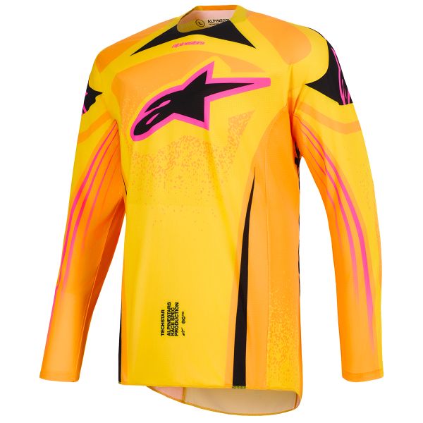 Motocross Jerseys Alpinestars Techstar Nomur Jersey Orange Yellow Pink
