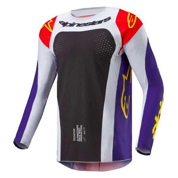 Motocross Jerseys Alpinestars Techstar Ocuri Hot Orange Purple Black