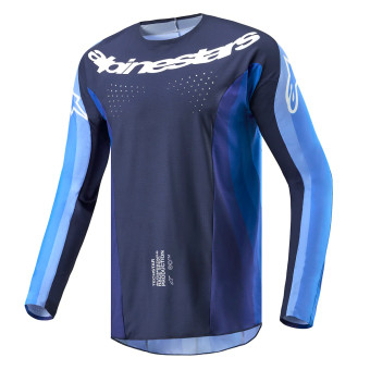 Motocross Jerseys Alpinestars Techstar Pneuma Dark Navy Light Blue