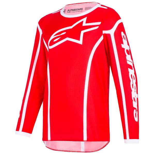 Motocross Jerseys Alpinestars Youth Fluid Apex Jersey Red White