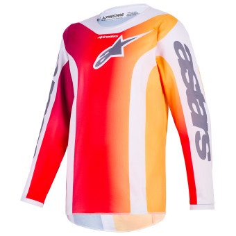 Motocross Jerseys Alpinestars Youth Fluid Portl Jersey Red Light Gray Dark Gray