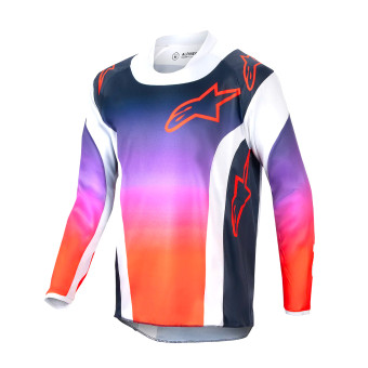 Motocross Jerseys Alpinestars Youth Racer Hoen Light Grey Hot Orange Black