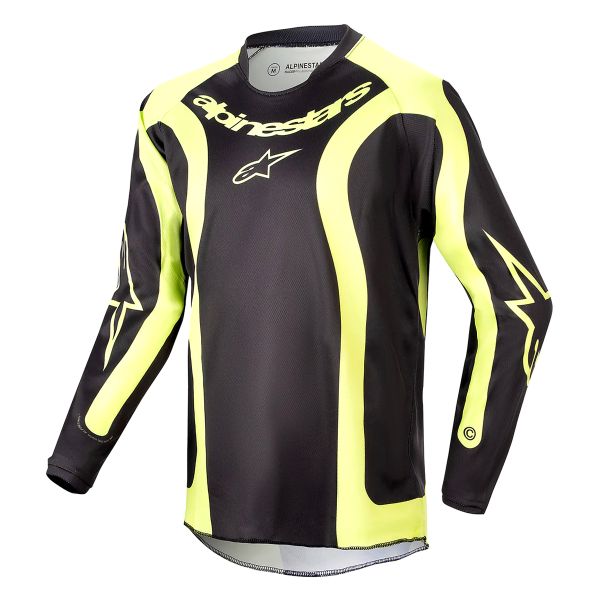 Motocross Jerseys Alpinestars Youth Racer Lurv Black Yellow Fluo