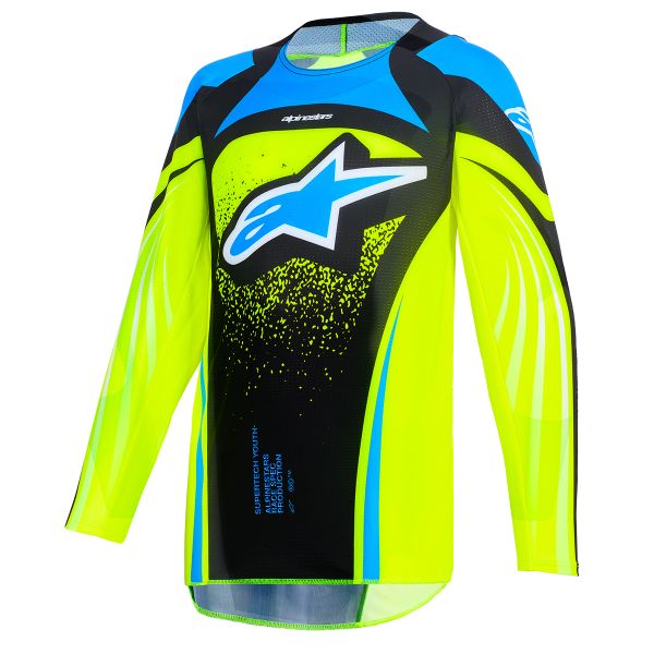 Motocross Jerseys Alpinestars Youth Supertech Nomur Jersey Dk Navy Yllw FL Ucla Blue