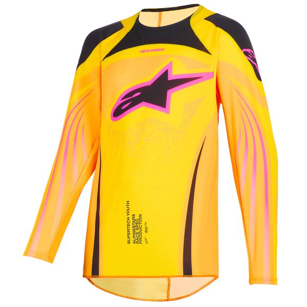 Motocross Jerseys Alpinestars Youth Supertech Nomur Jersey Orange Yellow Pink