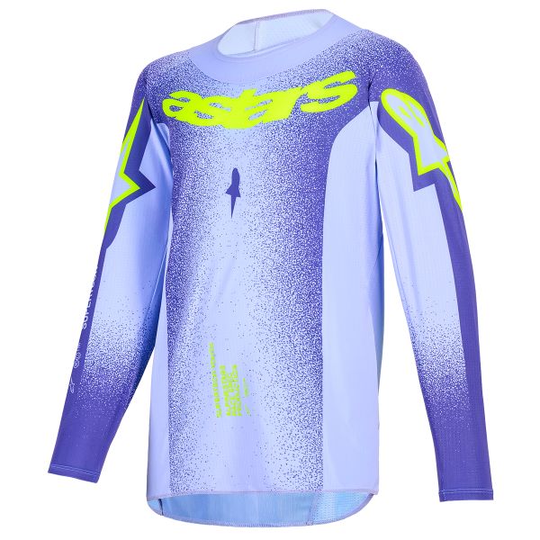 Motocross Jerseys Alpinestars Youth Supertech Scenz Jersey Purple Yellow Fluo