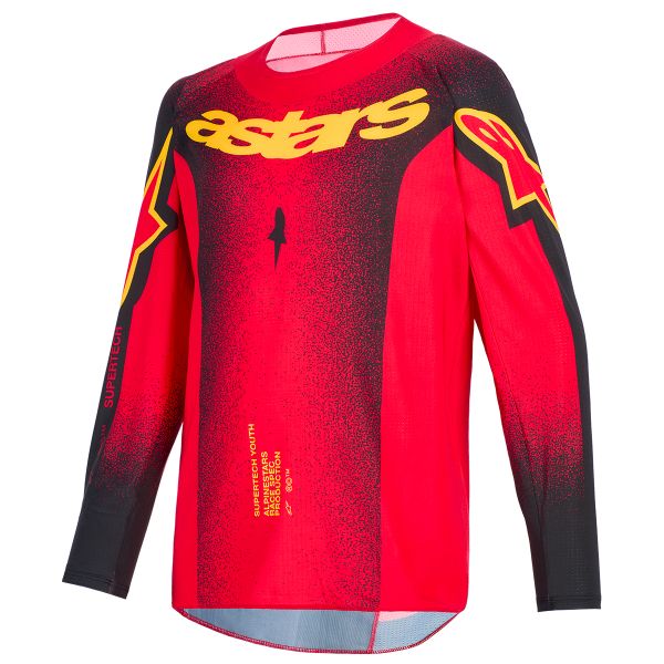 Motocross Jerseys Alpinestars Youth Supertech Scenz Jersey Red Black Yellow