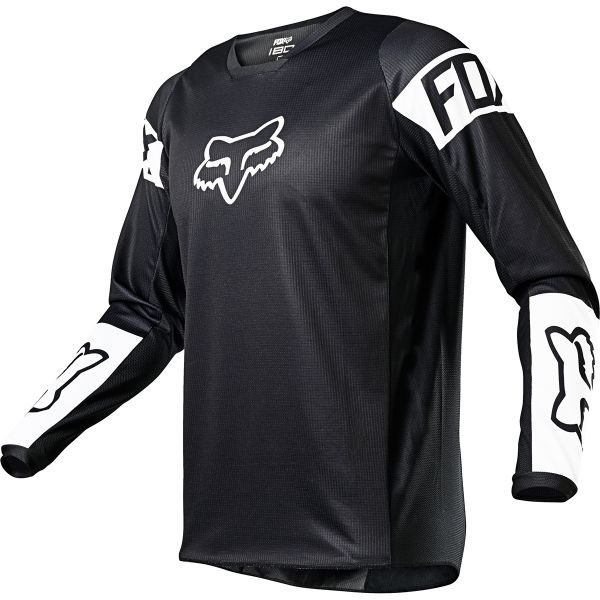 Motocross Jerseys FOX 180 Revn Black White Kid Motocross Jerseys FOX 180 Revn Black White Kid
