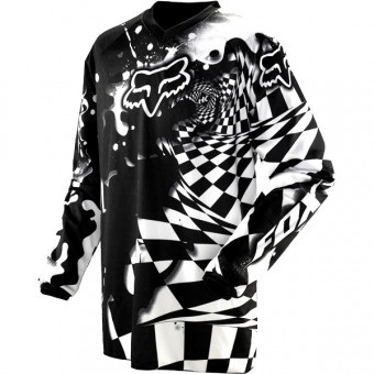 Motocross Jerseys FOX HC 180 Graphic Checked Black White Jersey
