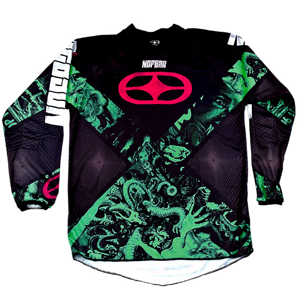 Motocross Jerseys No Fear Maillot Cross Spectrum Horror Green