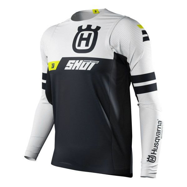Motocross Jerseys SHOT Aerolite Husqvarna Limited Edition 2022 Black Motocross Jerseys SHOT Aerolite Husqvarna Limited Edition 2022 Black