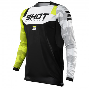 Motocross Jerseys SHOT Contact Camo Neon Yellow