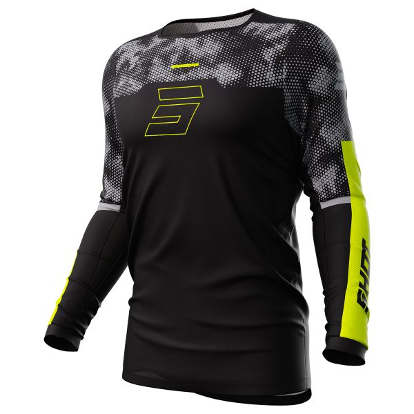 Motocross Jerseys SHOT Contact Patrol Black Neon Yellow Motocross Jerseys SHOT Contact Patrol Black Neon Yellow