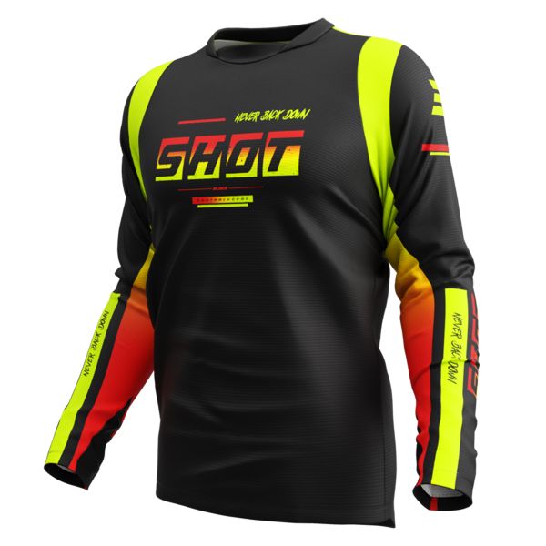 Motocross Jerseys SHOT Devo Block Neon Yellow