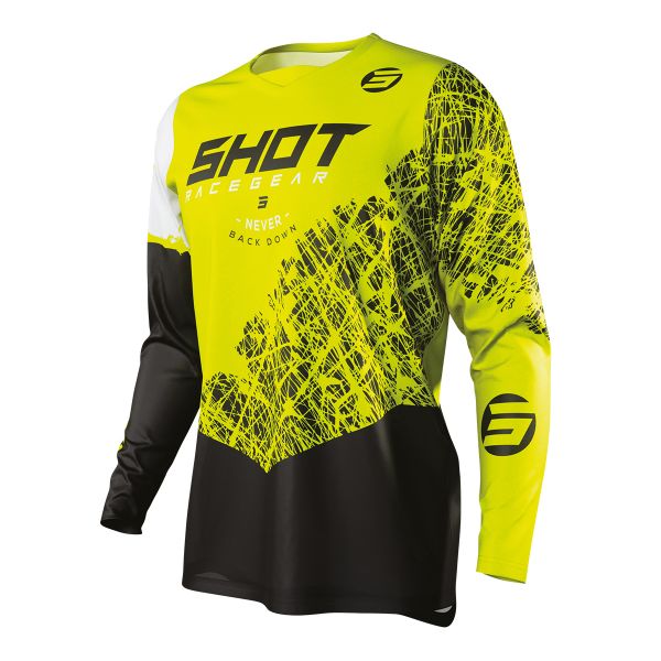 Motocross Jerseys SHOT Devo Storm Lime Kid