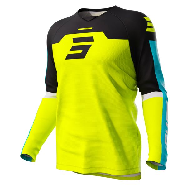Motocross Jerseys SHOT Draw Iron Neon Yellow Kid