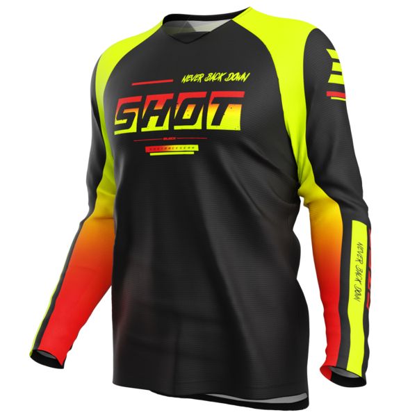 Motocross Jerseys SHOT Draw Kid Block Neon Yellow