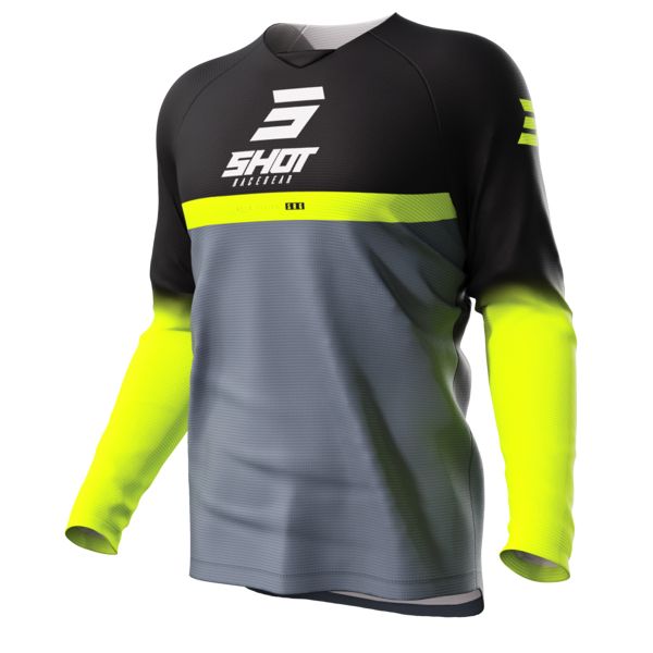 Motocross Jerseys SHOT Raw Reflex Kid Black