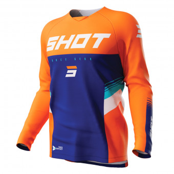 Motocross Jerseys SHOT Raw Tracer Kid Neon Orange