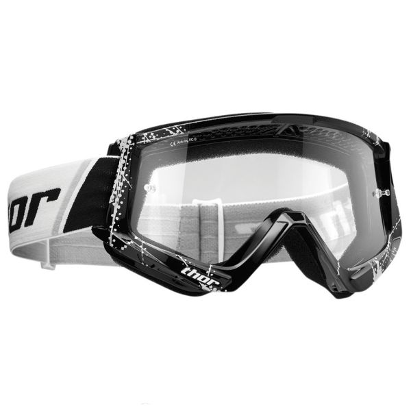 Motocross Goggles Thor Combat Web Black White