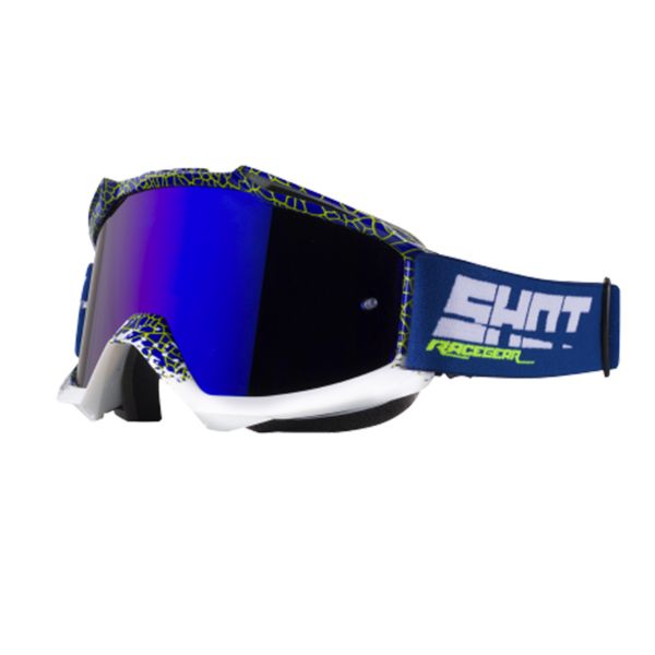 Motocross Goggles SHOT Iris Dunkle Blue Neon Yellow Iridum Blue