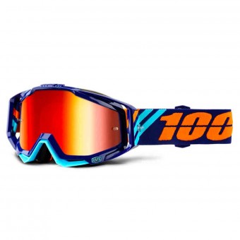 Motocross Goggles 100% Racecraft Calculus Navy Mirror Red
