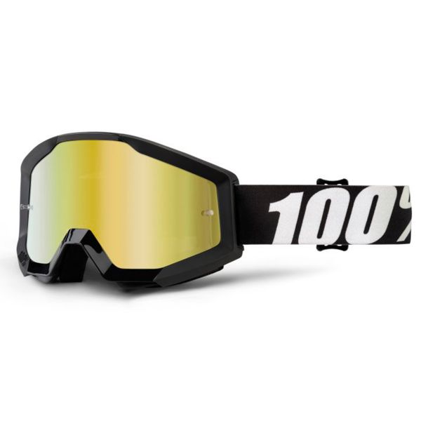 Motocross Goggles 100% Strata Outlaw Mirror Gold Lens