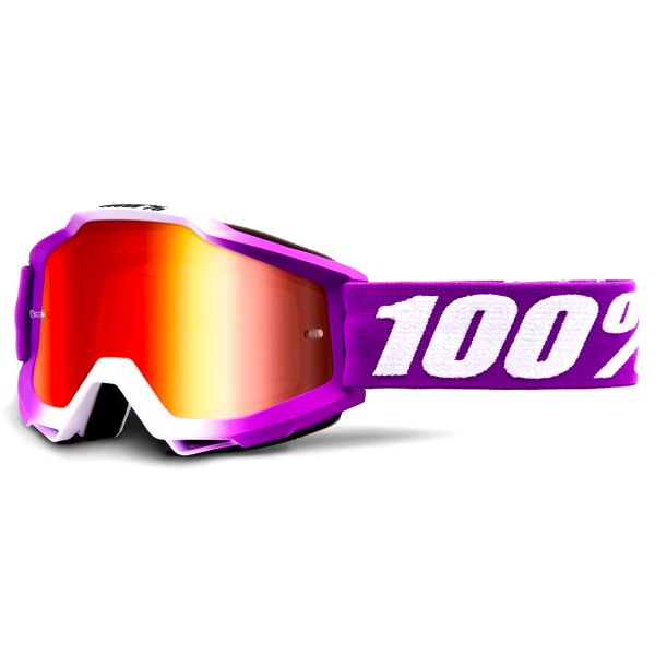 Motocross Goggles 100% Accuri Framboise Mirror Red Lens