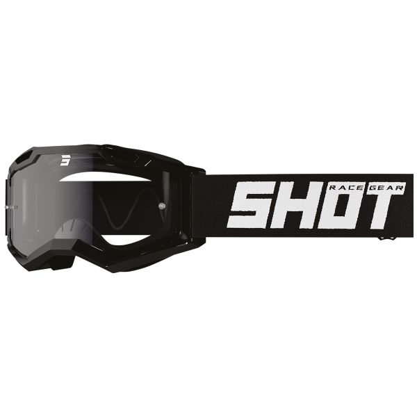 Motocross Goggles SHOT Rocket Kid 2.0 Solid Black Glossy