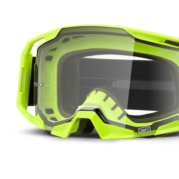 100% Armatic Fluo Yellow - Clear visor