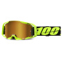 Motocross Goggles 100% Armatic Fluo Yellow - Mirror True Gold visor
