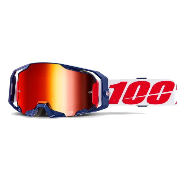 Motocross Goggles 100% Armatic Mach Z - Red Mirror visor