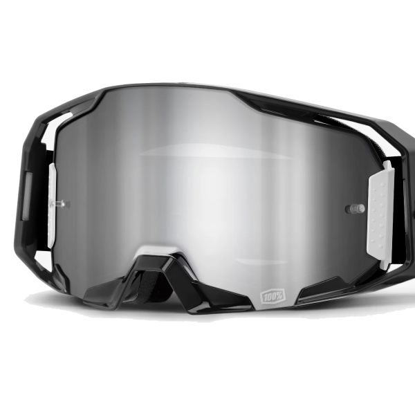 100% Armatic Black - Mirror Silver Flash visor