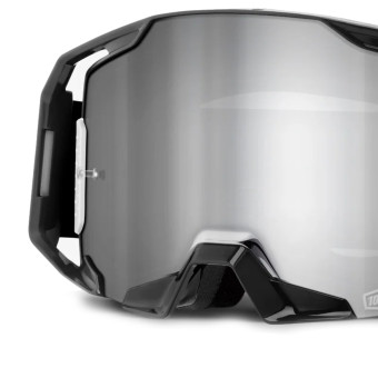 100% Armatic Black - Mirror Silver Flash visor