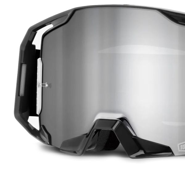 100% Armatic Black - Mirror Silver Flash visor