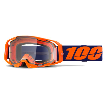 Motocross Goggles 100% Armatic Orange Fluo - Clear visor